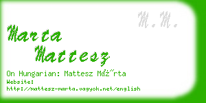 marta mattesz business card